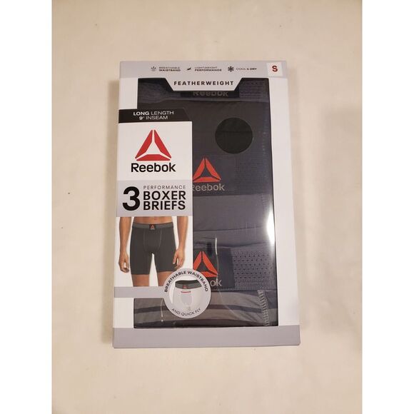 New Reebok‎ Men's 3 Pack Featherweight Long Leg Performance Boxer Briefs Large - Picture 2 of 3